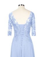 Applique V-Neck Chiffon Dress 