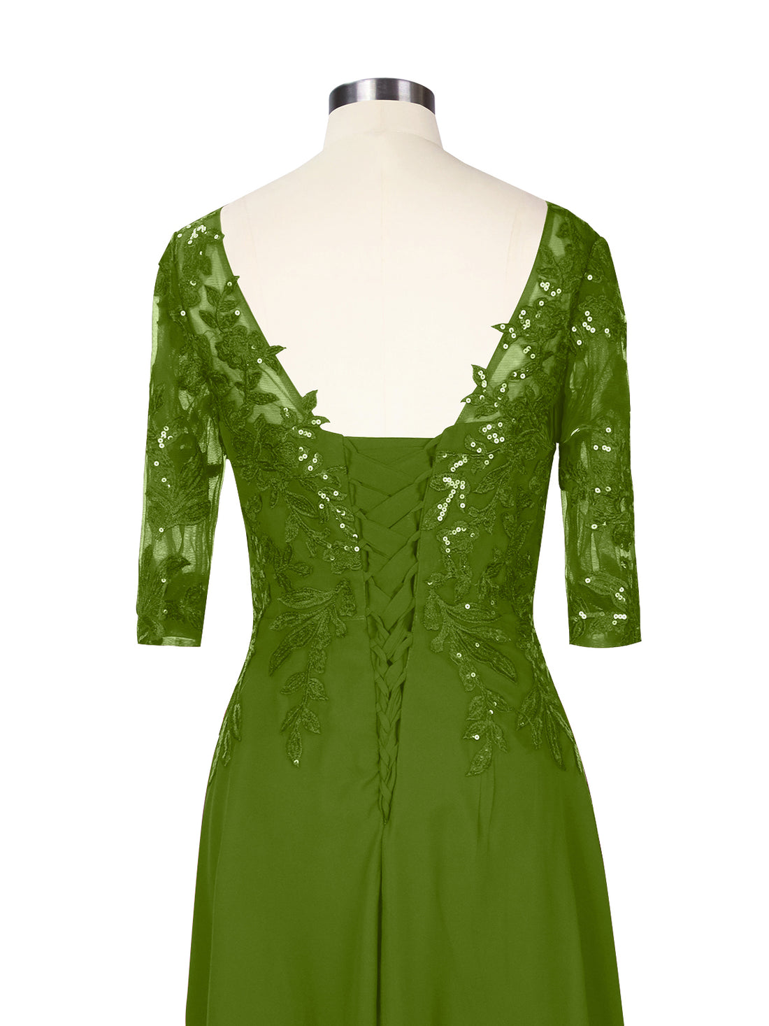 Applique V-Neck Chiffon Dress 