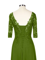 Applique V-Neck Chiffon Dress 
