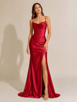 Sheath Bridesmaid Dress with High Slit 
