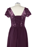 Short Sleeves Chiffon Dress 