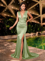 Mermaid Prom Dress with Deep V-neck 