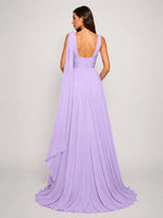 Chiffon Bridesmaid Dress with Draped Scarf