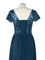 Short Sleeves Chiffon Dress 