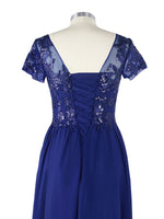 Short Sleeves Chiffon Dress 