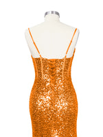 Spaghetti Sheath Prom Dress 