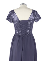 Short Sleeves Chiffon Dress 