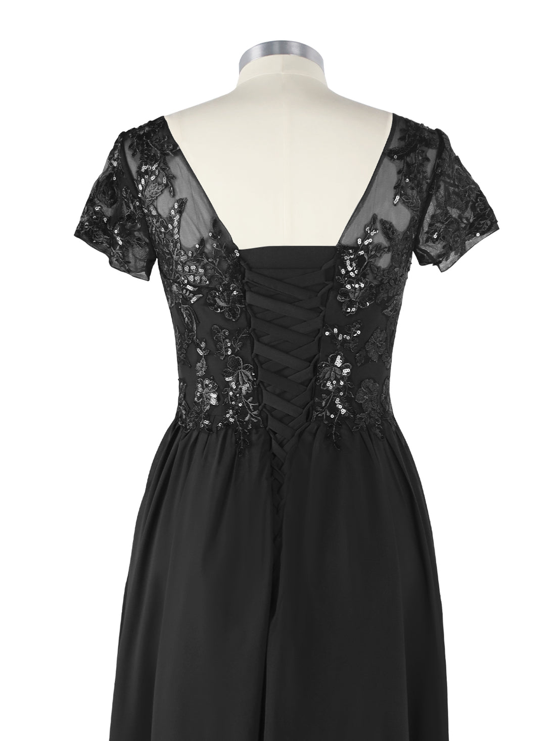Short Sleeves Chiffon Dress 