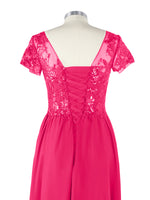 Short Sleeves Chiffon Dress 