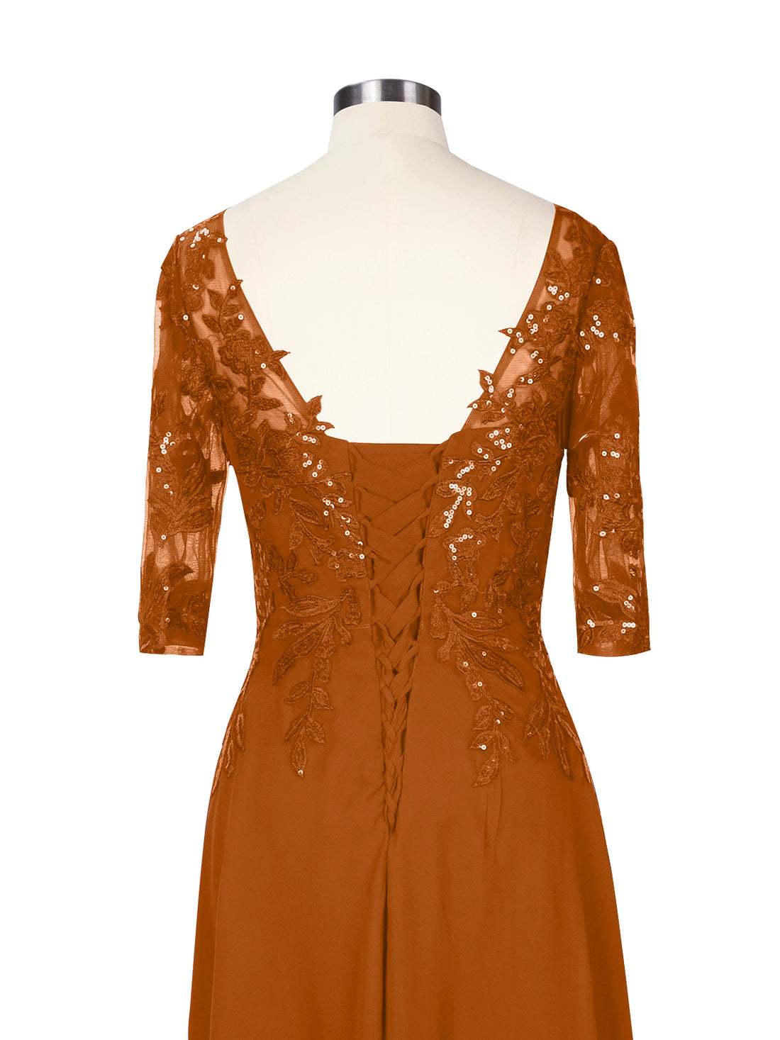 Applique V-Neck Chiffon Dress 