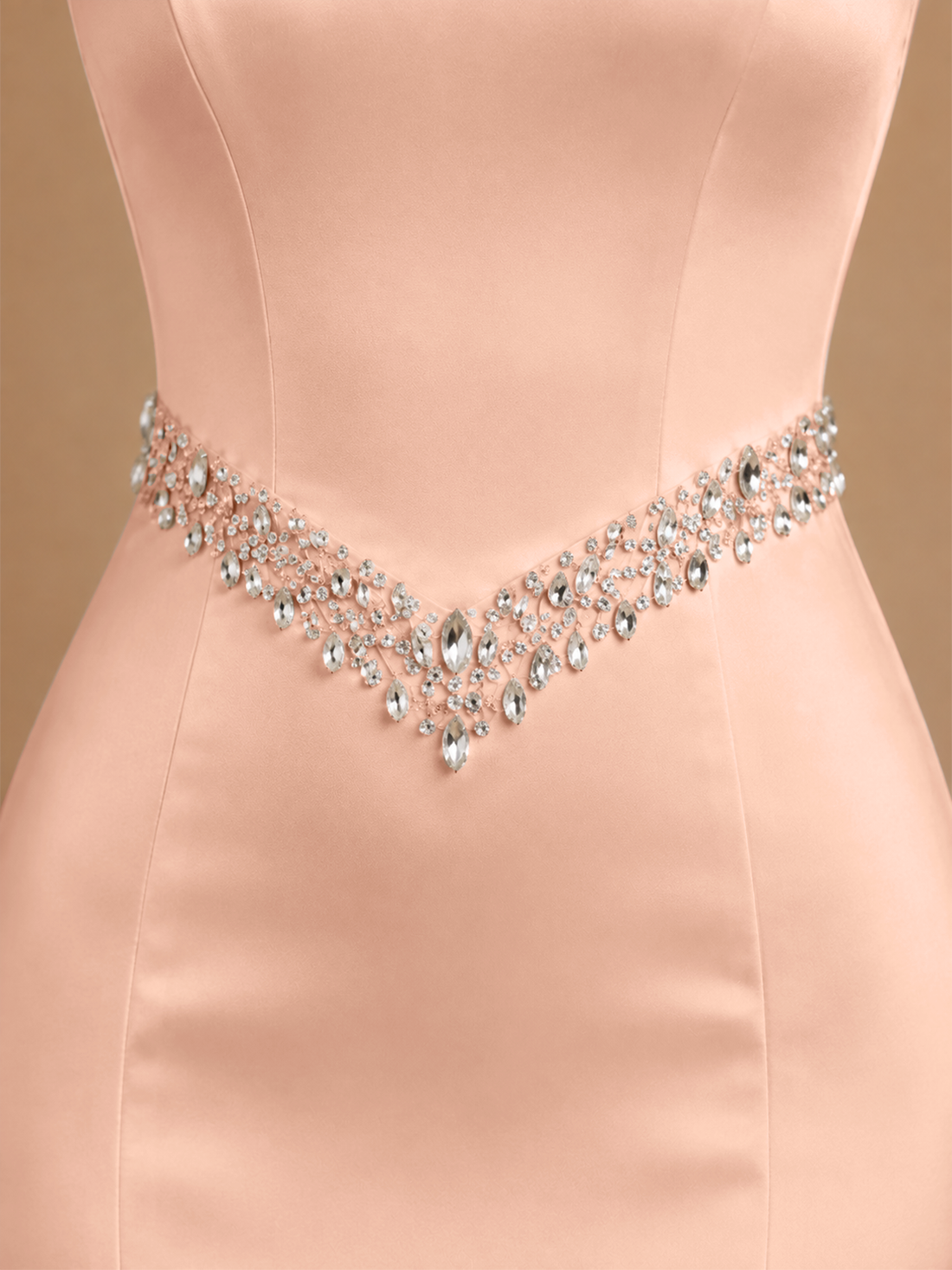 Satin Prom Dress with Crystal Detail