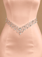 Satin Prom Dress with Crystal Detail