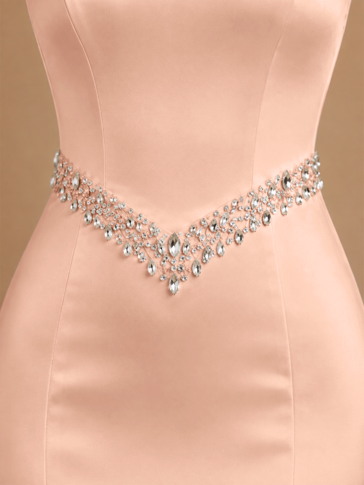 Satin Prom Dress with Crystal Detail