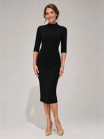 Sheath Mother of the Bride Dress with Mock Neckline 