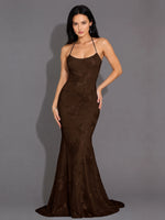 Corded Lace Prom Dress with Sweep Train 