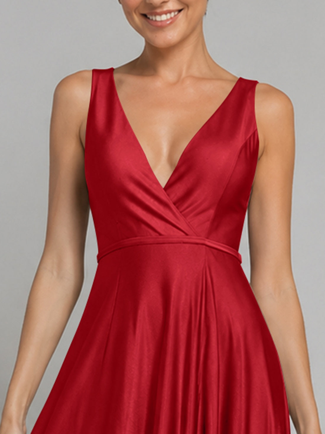 A-line Bridesmaid Dress with Cross-Over Bodice