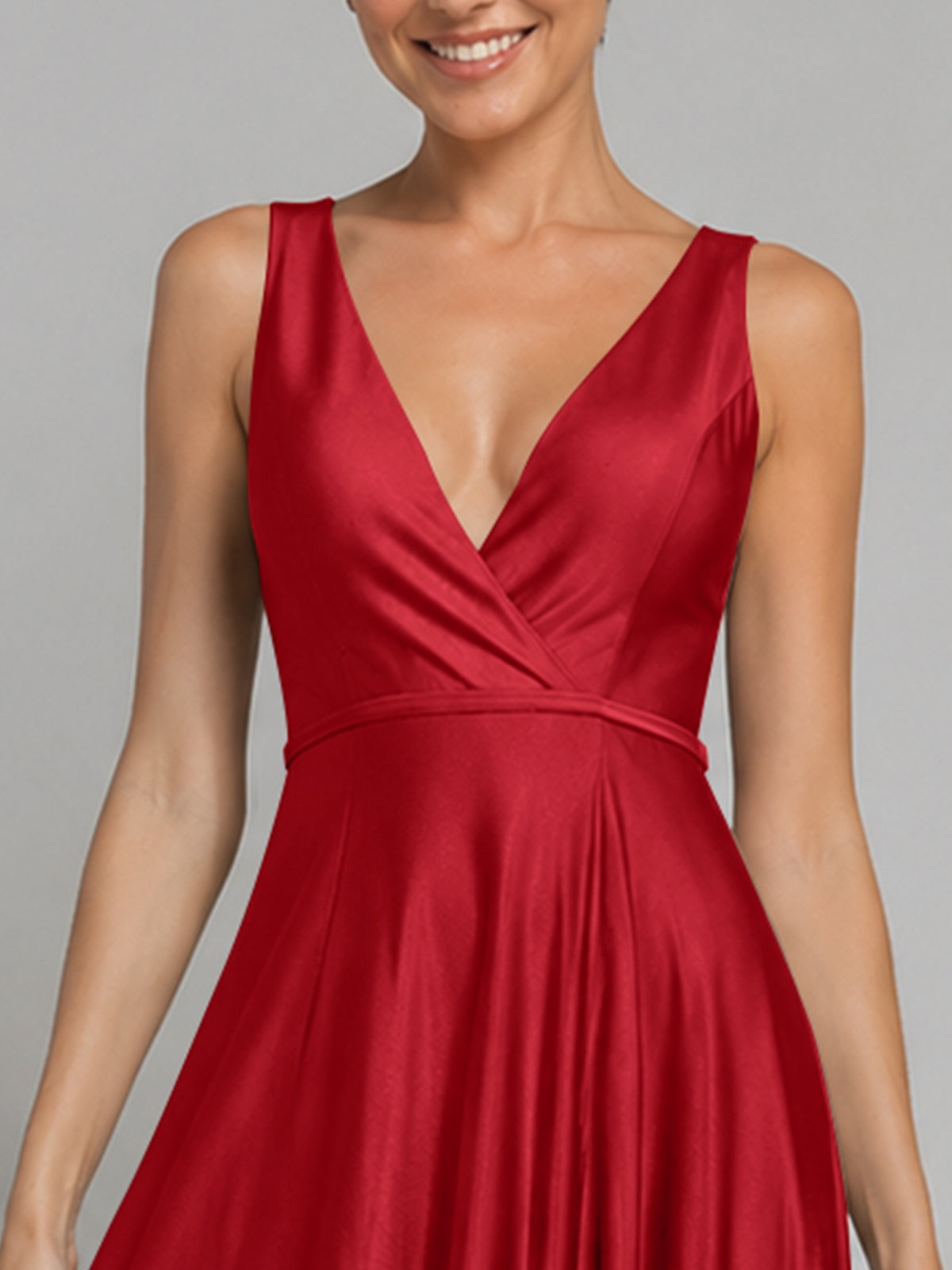 A-line Bridesmaid Dress with Cross-Over Bodice