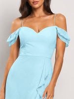 Sweetheart Neckline Bridesmaid Dress with Ruffled Details