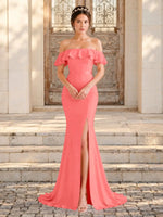 Mermaid Bridesmaid Dress with Ruffle Design 