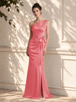 One-Shoulder Bridesmaid Dress with Sash