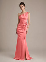 One-Shoulder Bridesmaid Dress with Sash