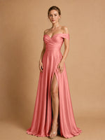 A-line Prom Dress with High Slit 