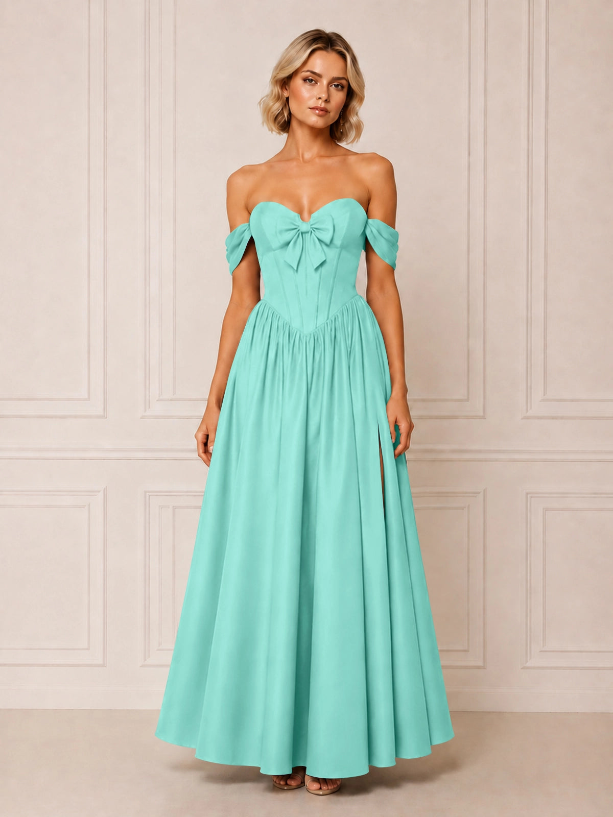 A-line Bridesmaid Dress with Bow Detail 