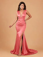 Mermaid Prom Dress with Deep V-neck 