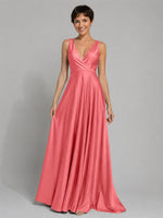 A-line Bridesmaid Dress with Cross-Over Bodice