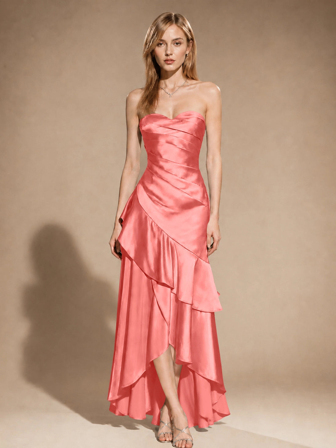 Strapless Prom Dress with Tiered Ruffles 