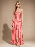 Strapless Prom Dress with Tiered Ruffles 