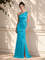 One-Shoulder Bridesmaid Dress with Sash