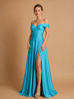A-line Prom Dress with High Slit 