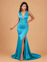 Mermaid Prom Dress with Deep V-neck 