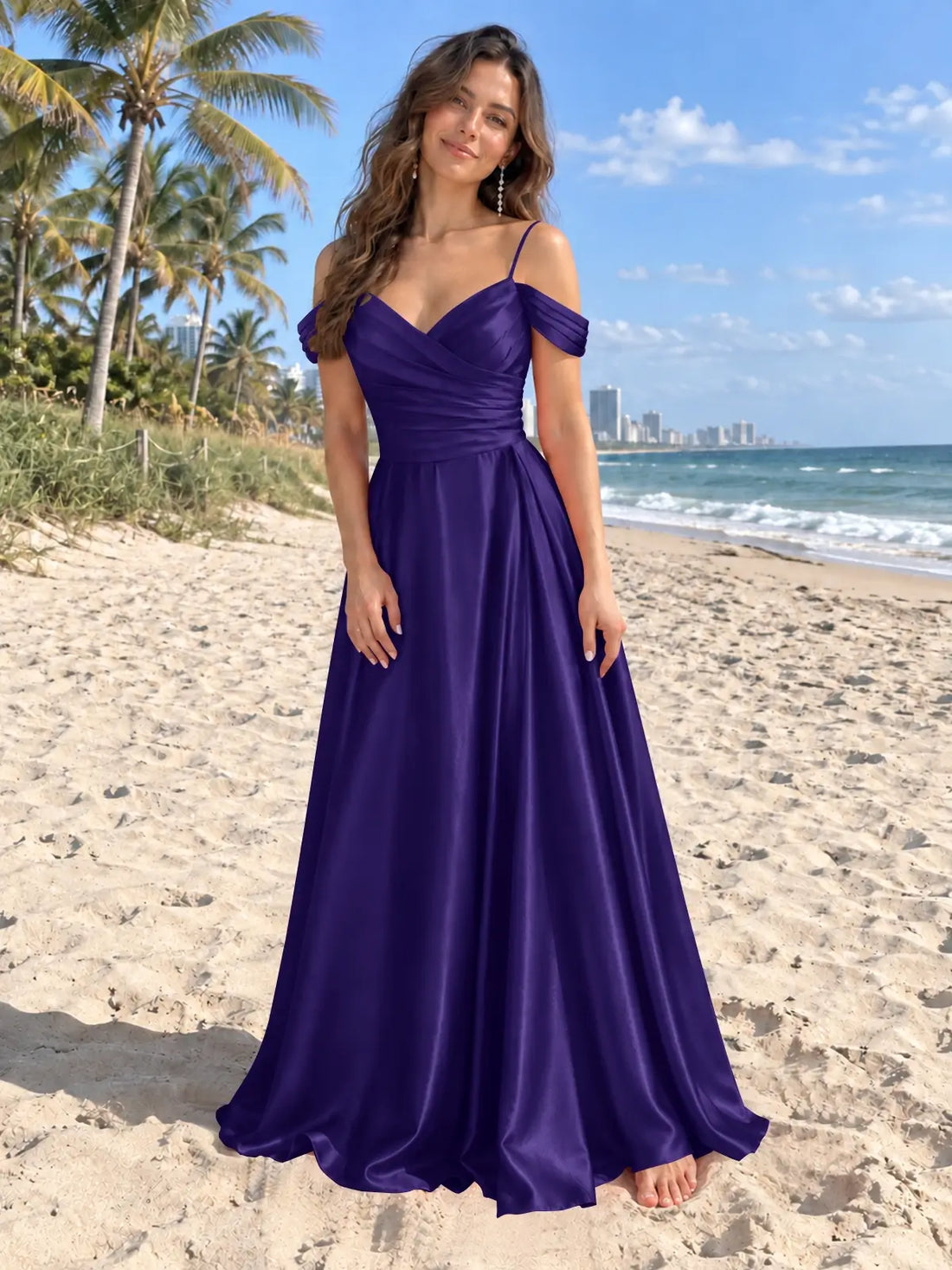 Silk-Like Pleated Prom Dress 