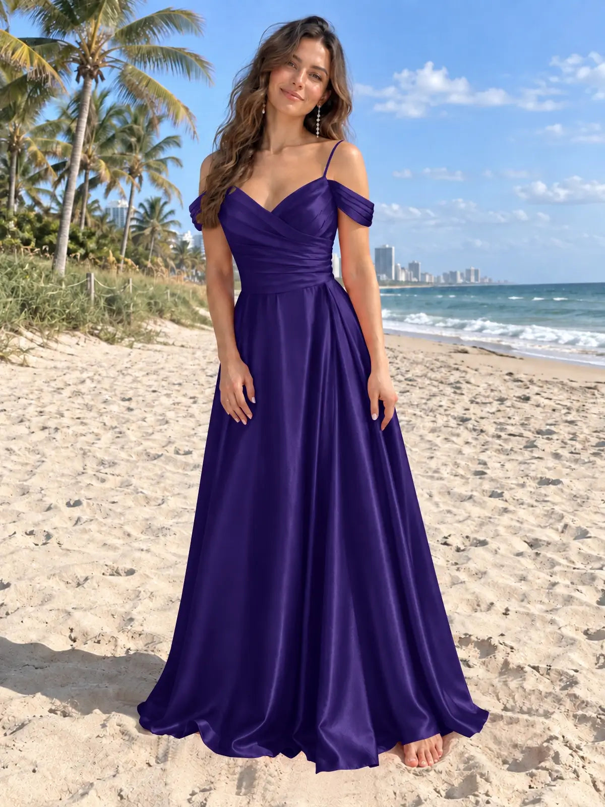 Silk-Like Pleated Prom Dress 