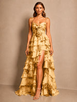Floral Pattern High-low Dress 