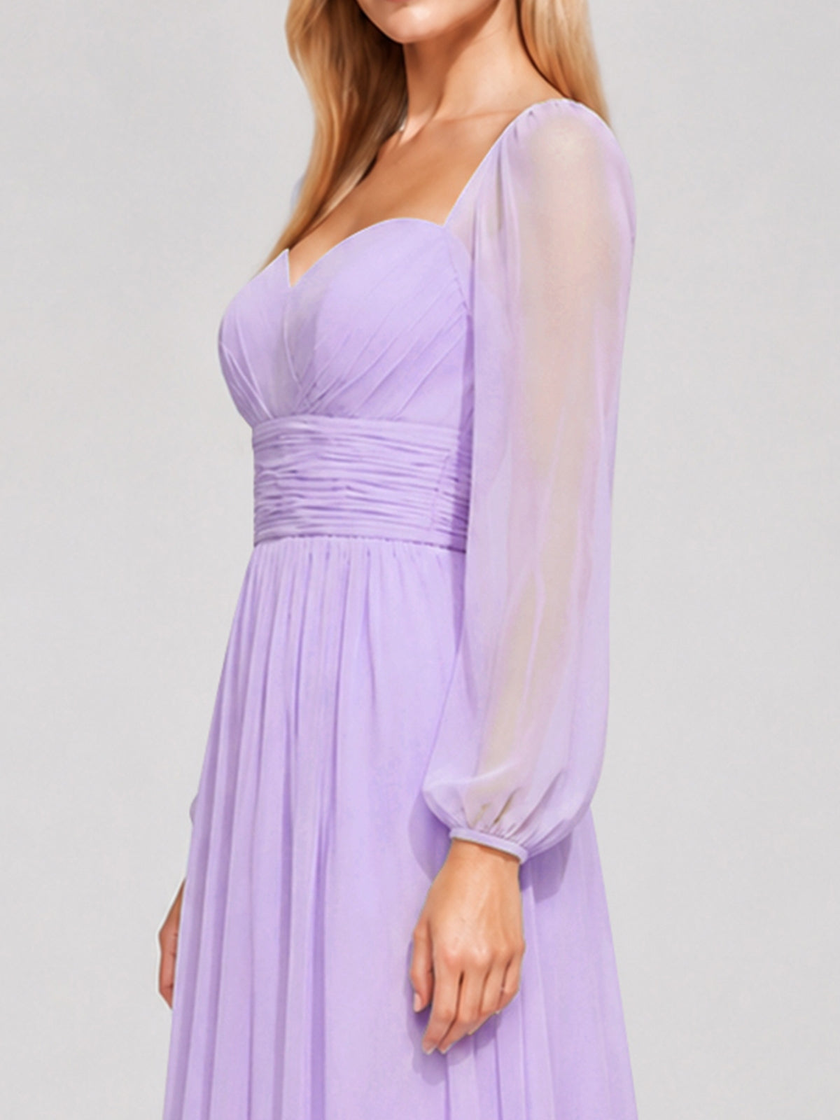 Elegant A-line Bridesmaid Dress with Long Sleeves