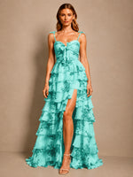 Floral Pattern High-low Dress 