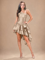 Asymmetric Homecoming Dress with One-Shoulder Neckline 