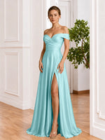 A-line Prom Dress with High Slit 