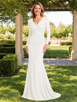 Mermaid Mother of the Bride Dress with Long Lace Sleeves 