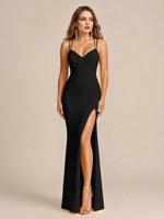 Sheath Prom Dress with Double Spaghetti Straps 
