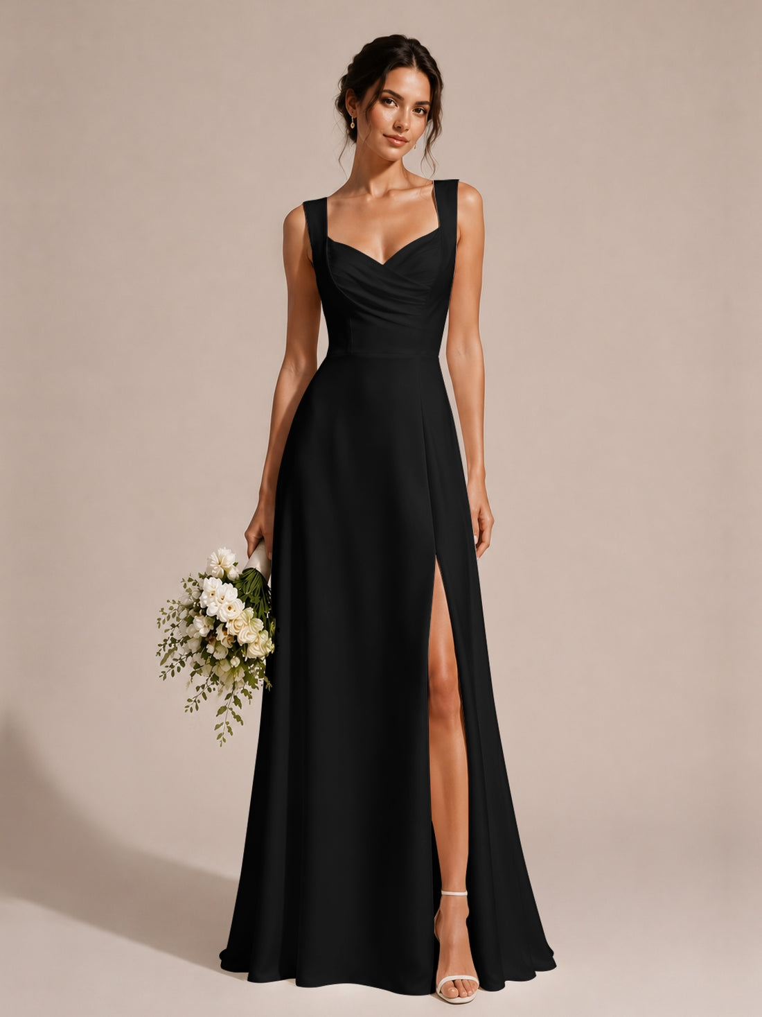 Sweetheart Neckline Bridesmaid Dress with Wide Straps