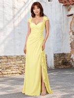 Chiffon Mother of the Bride Dress with Lace Appliques 