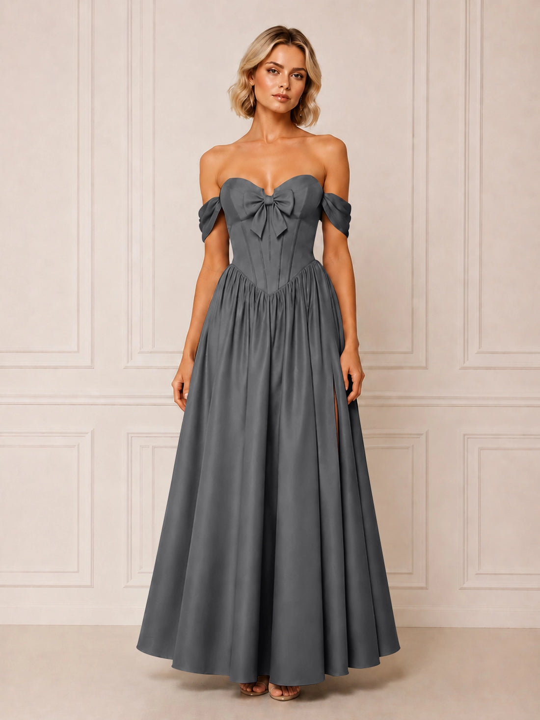 A-line Bridesmaid Dress with Bow Detail 
