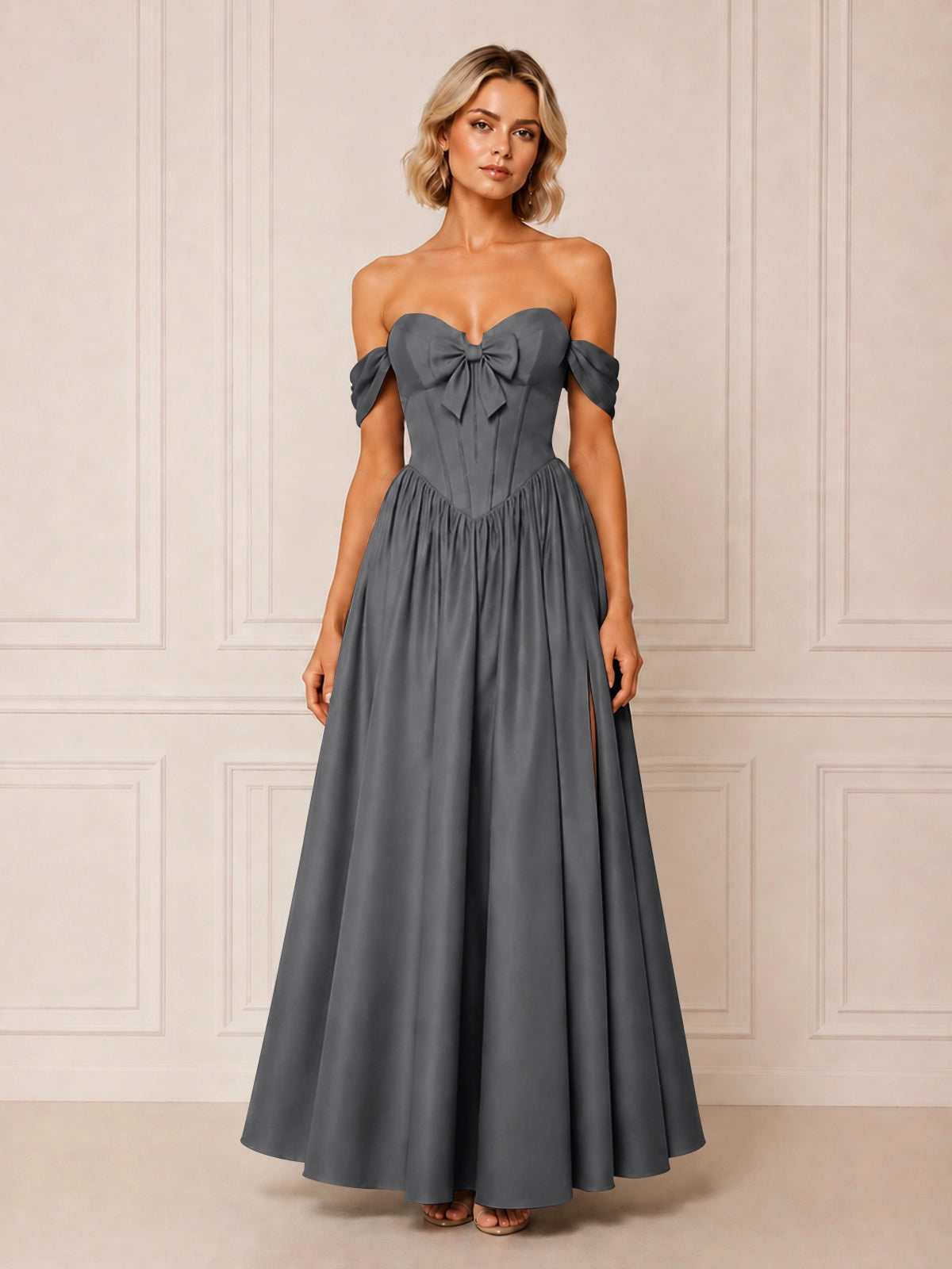 A-line Bridesmaid Dress with Bow Detail 