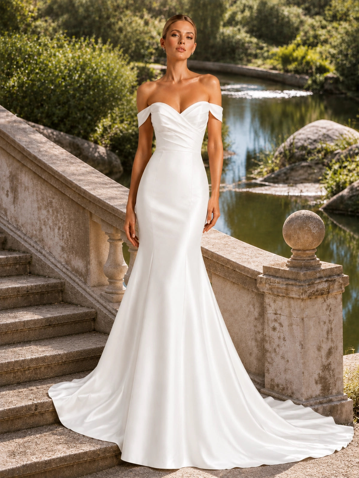 Mermaid Wedding Dress with Covered Buttons 