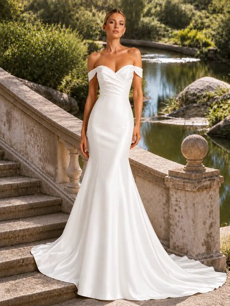 Mermaid Wedding Dress with Covered Buttons 