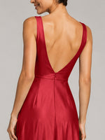 A-line Bridesmaid Dress with Cross-Over Bodice